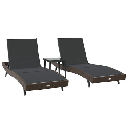 Solstol 3 Dele 197 X 70 X 82 Cm Polyrattan - Billede 2