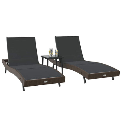 Solstol 3 Dele 197 X 70 X 82 Cm Polyrattan - Billede 3