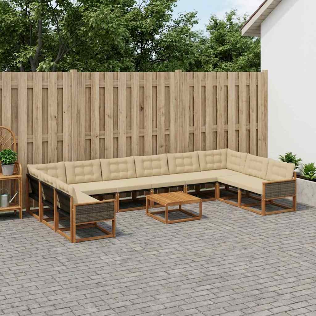 Udendørs Sofagruppe Med Pude 11 Dele - Variant 3381725