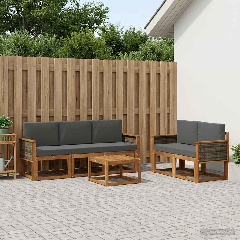 Udendørs Sofagruppe Med Pude 6 Dele - Variant 3384988