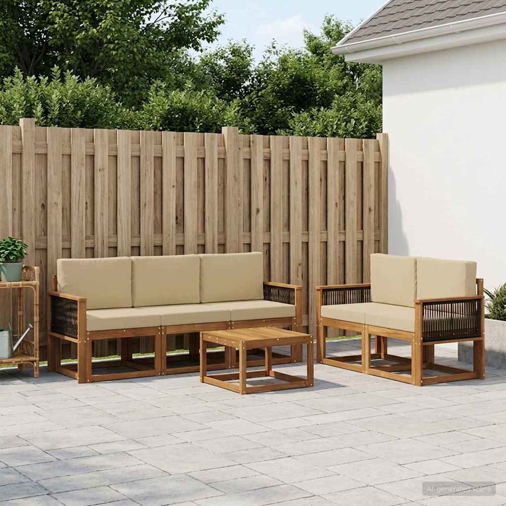 Udendørs Sofagruppe Med Pude 6 Dele - Variant 3384994