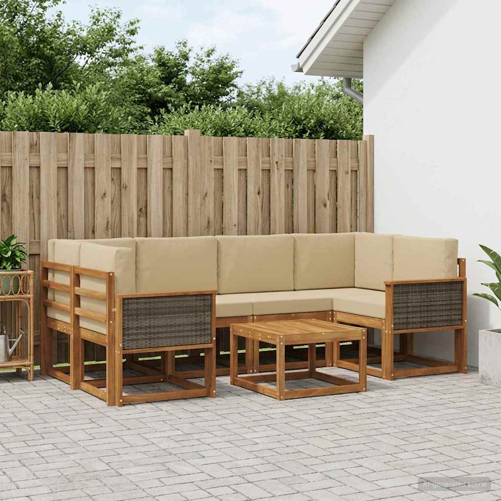 Udendørs Sofagruppe Med Pude 7 Dele - Variant 3385029