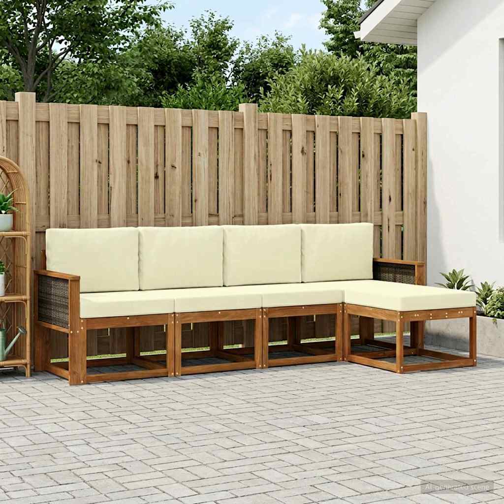 Udendørs Sofagruppe 5 Dele Massivt Akacietræ - Variant 3385126