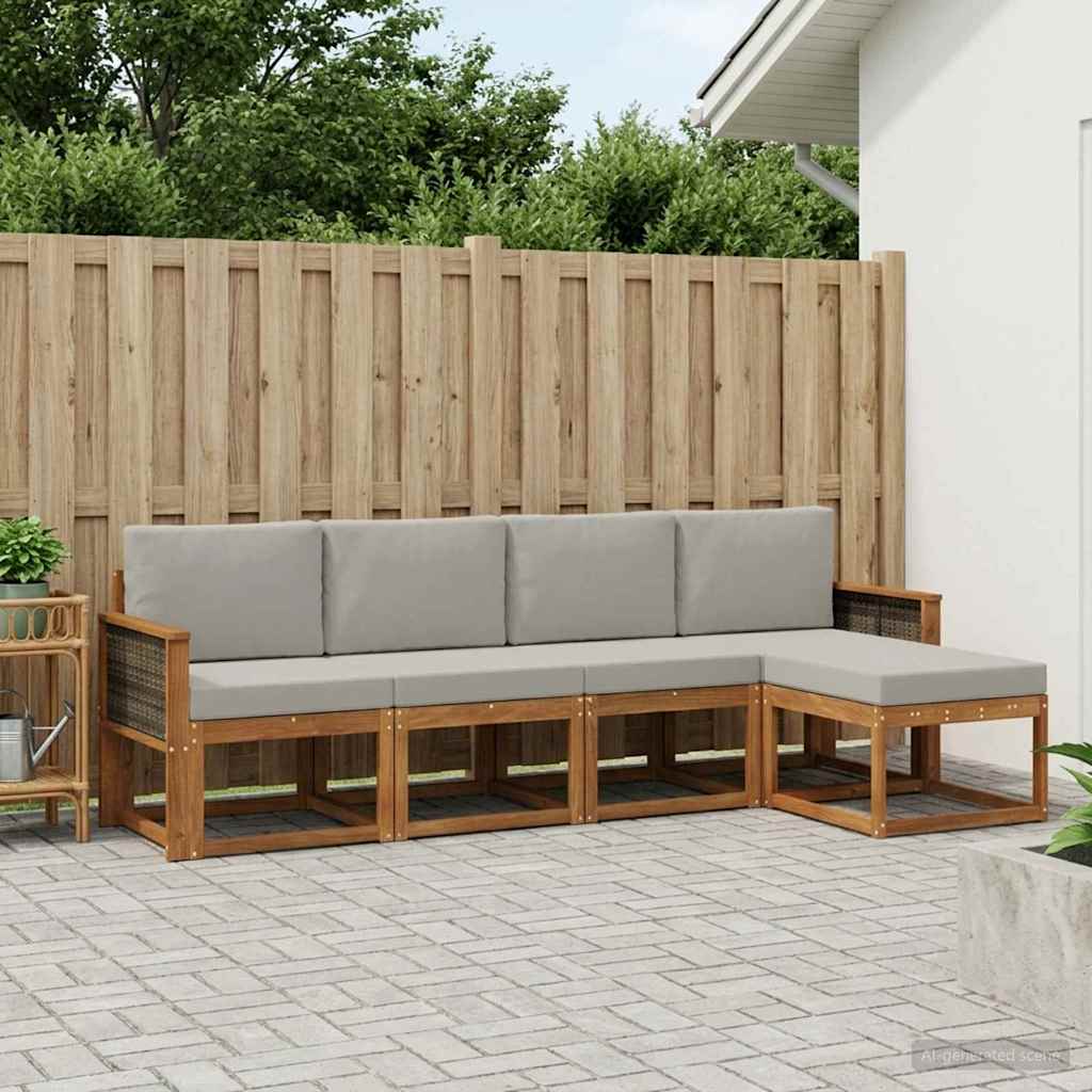 Udendørs Sofagruppe 5 Dele Massivt Akacietræ - Variant 3385127