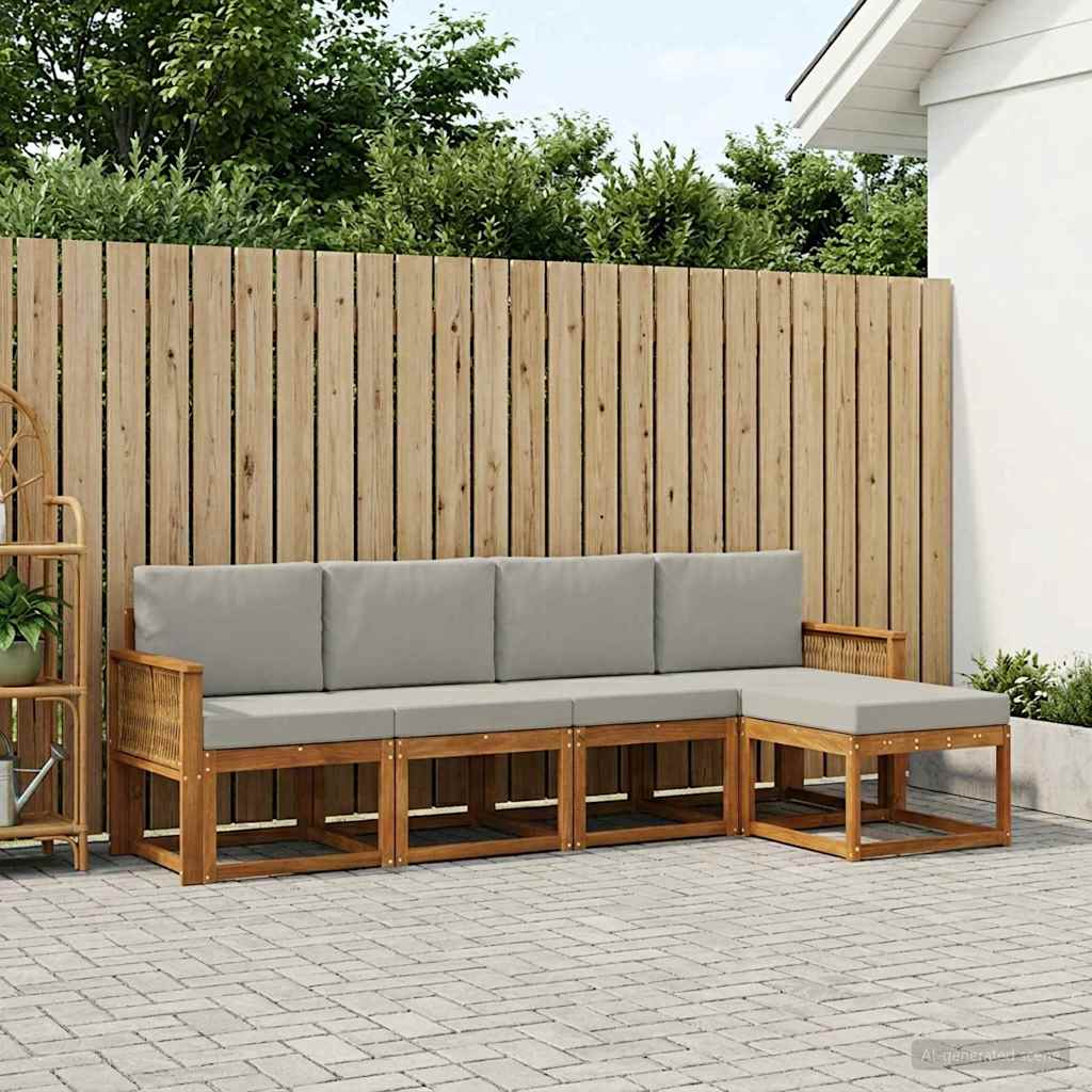 Udendørs Sofagruppe 5 Dele Massivt Akacietræ - Variant 3385137