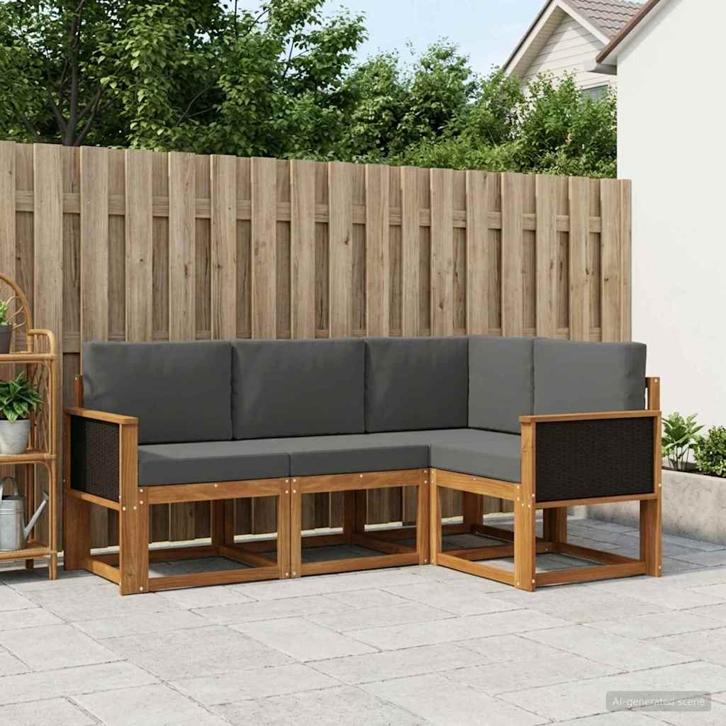 Udendørs Sofagruppe Med Pude 4 Dele - Variant 3385163