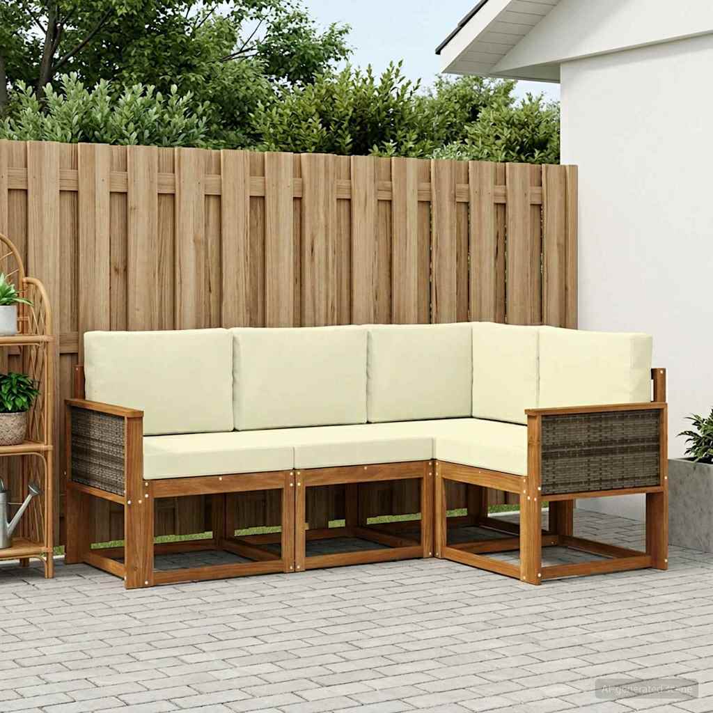 Udendørs Sofagruppe Med Pude 4 Dele - Variant 3385166