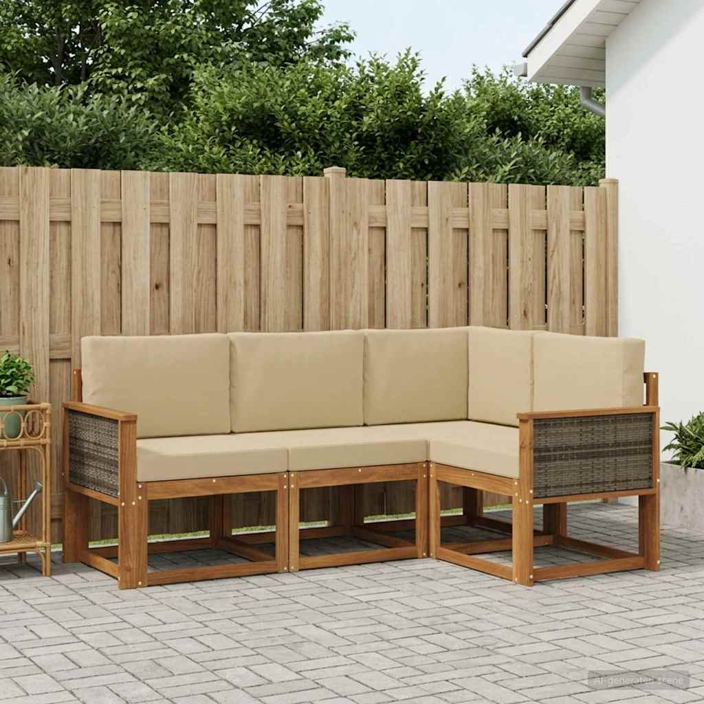 Udendørs Sofagruppe Med Pude 4 Dele - Variant 3385169