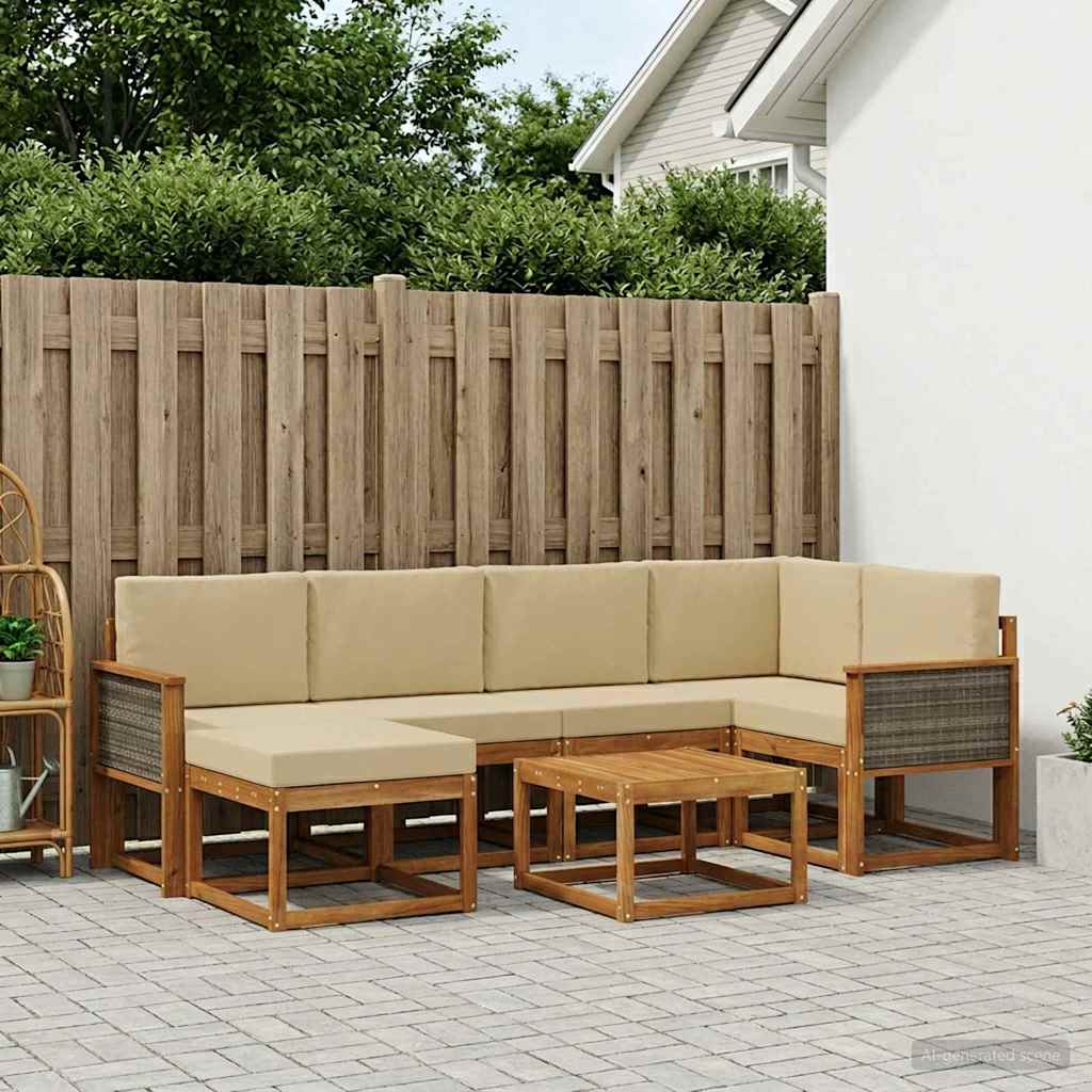Udendørs Sofagruppe Med Pude 7 Dele - Variant 3385369