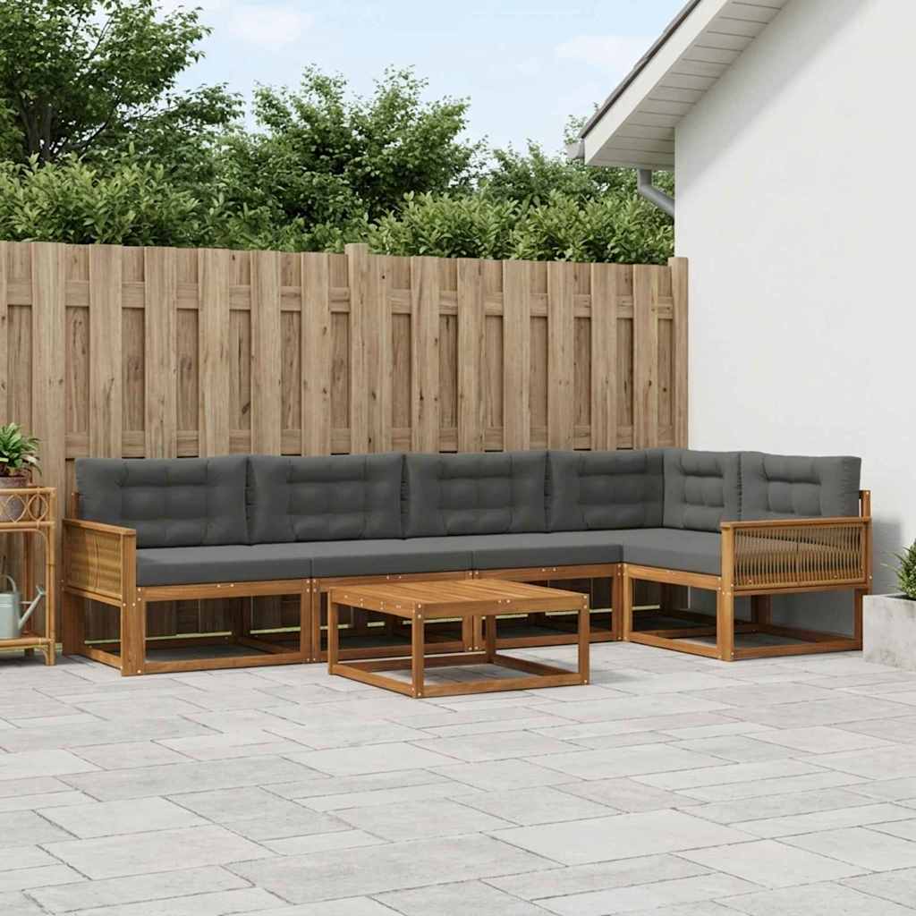 Udendørs Sofagruppe Med Pude 6 Dele - Variant 3382590