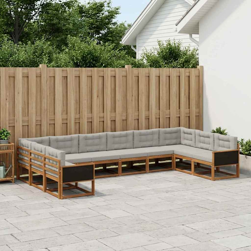 Udendørs Sofagruppe Med Pude 10 Dele - Variant 3382914