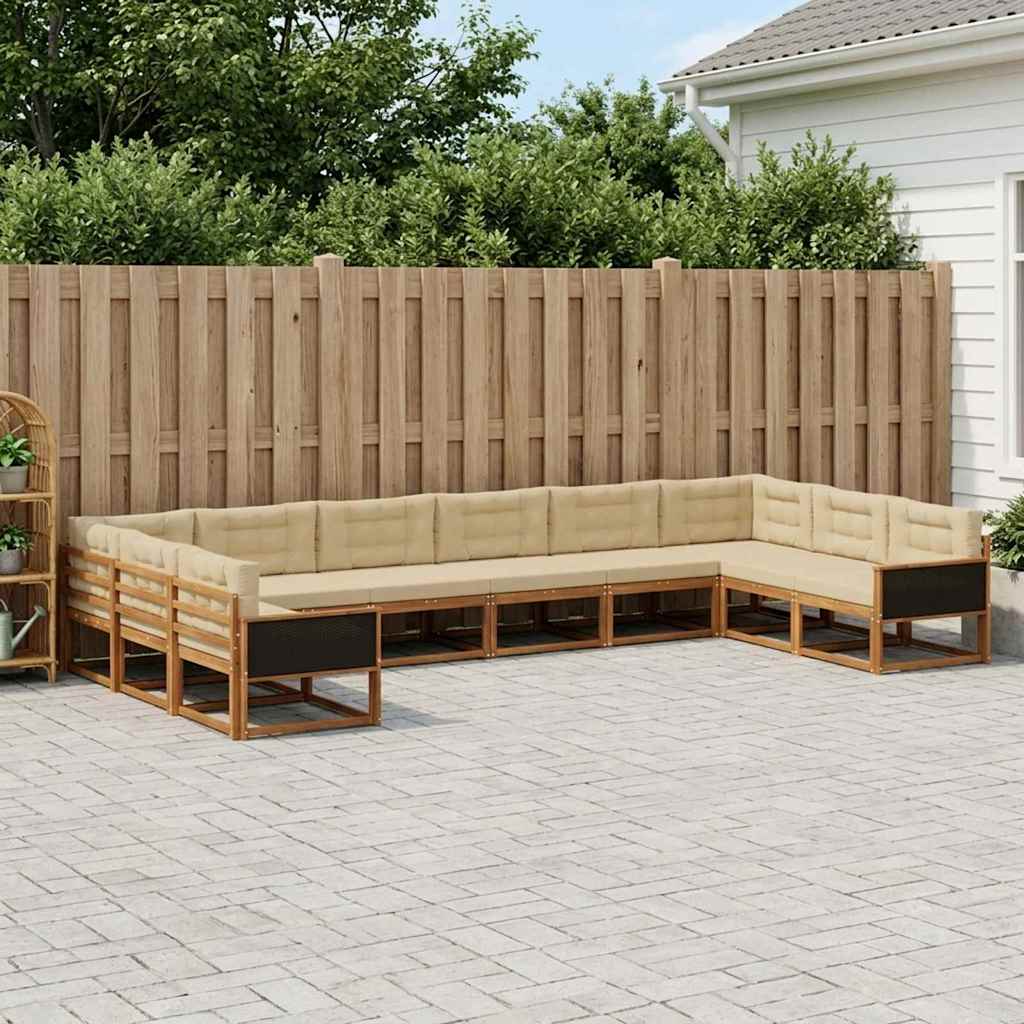 Udendørs Sofagruppe Med Pude 10 Dele - Variant 3382916