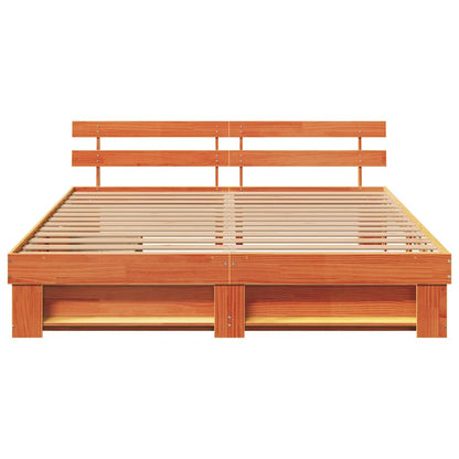 Sengestel Med Skuffe Gyldenbrun 180 X 200 Cm Massivt Fyrretræ - Billede 8