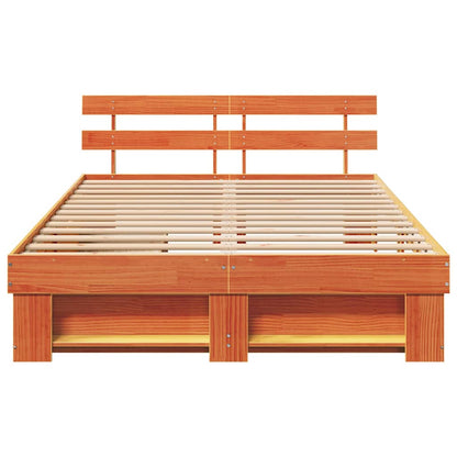 Sengestel Med Skuffe Gyldenbrun 140 X 200 Cm Massivt Fyrretræ - Billede 8