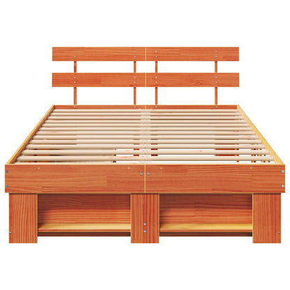 Sengestel Med Skuffe Gyldenbrun 120 X 200 Cm Massivt Fyrretræ - Billede 8