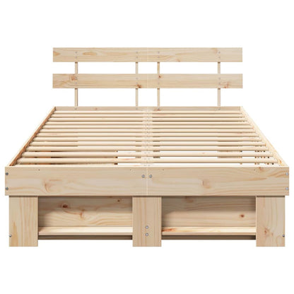 Sengestel Med Hovedgærde Brun 120 X 190 Cm Massivt Fyrretræ - Billede 8