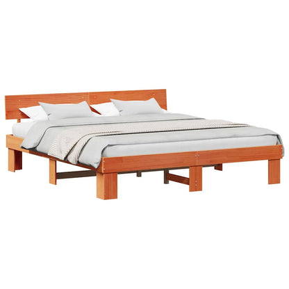 Sengestel Gyldenbrun 200 X 200 Cm Massivt Fyrretræ - Billede 3