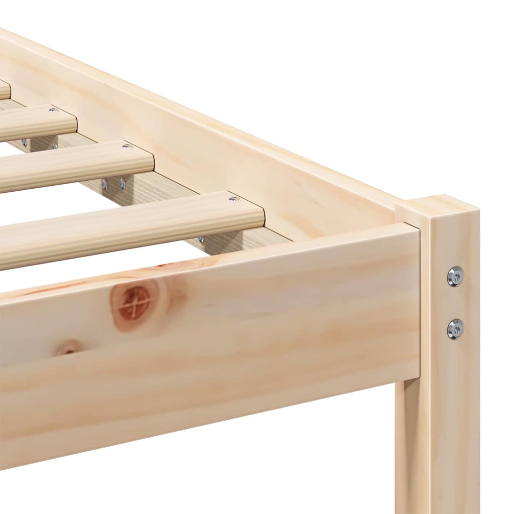 Sengestel Med Hovedgærde Brun 100 X 200 Cm Massivt Fyrretræ - Billede 9