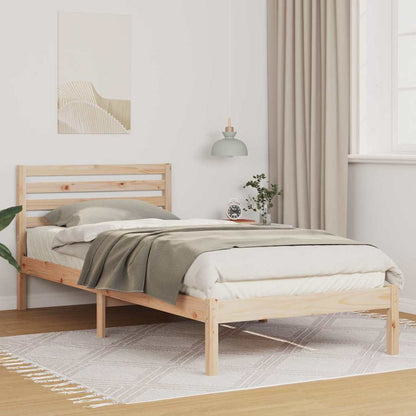 Sengestel Med Hovedgærde Brun 80 220 Cm Massivt Fyrretræ - Hovedbillede