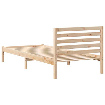 Sengestel Med Hovedgærde Brun 80 220 Cm Massivt Fyrretræ - Billede 8