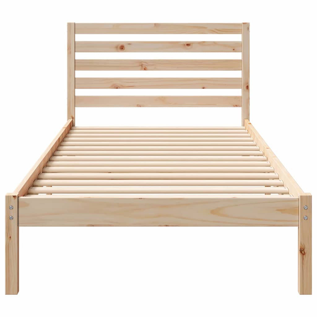 Sengestel Med Hovedgærde Brun 80 220 Cm Massivt Fyrretræ - Billede 6