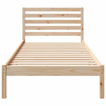 Sengestel Med Hovedgærde Brun 100 220 Cm Massivt Fyrretræ - Billede 6