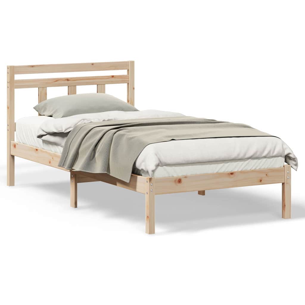 Sengestel Brun Massivt Fyrretræ - Billede 4