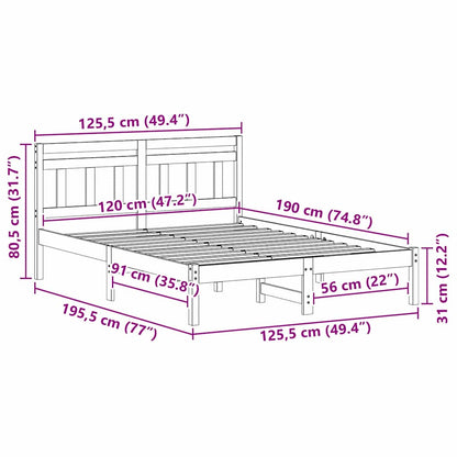 Sengestel Med Hovedgærde Brun Konstruktionsfyr - Billede 10