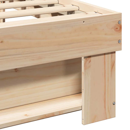 Sengestel Med Hovedgærde Brun 75 X 190 Cm Massivt Fyrretræ - Billede 9