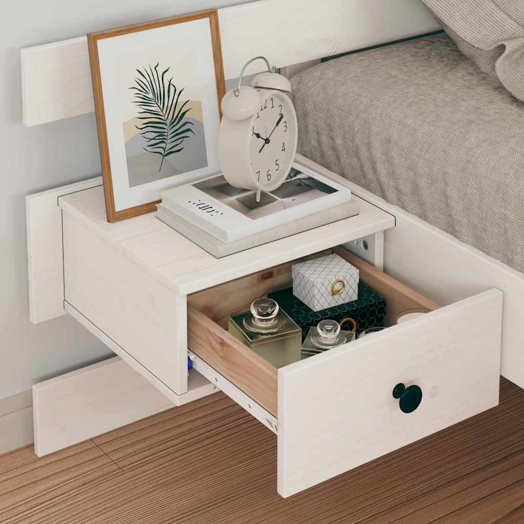 Sengestel Med Hovedgærde Hvid 90 X 190 Cm Massivt Fyrretræ - Billede 5