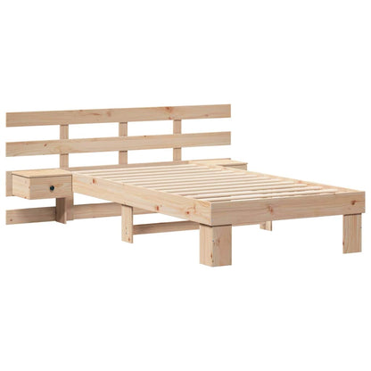 Sengestel Med Hovedgærde Brun 75 190 Cm Massivt Fyrretræ - Billede 2