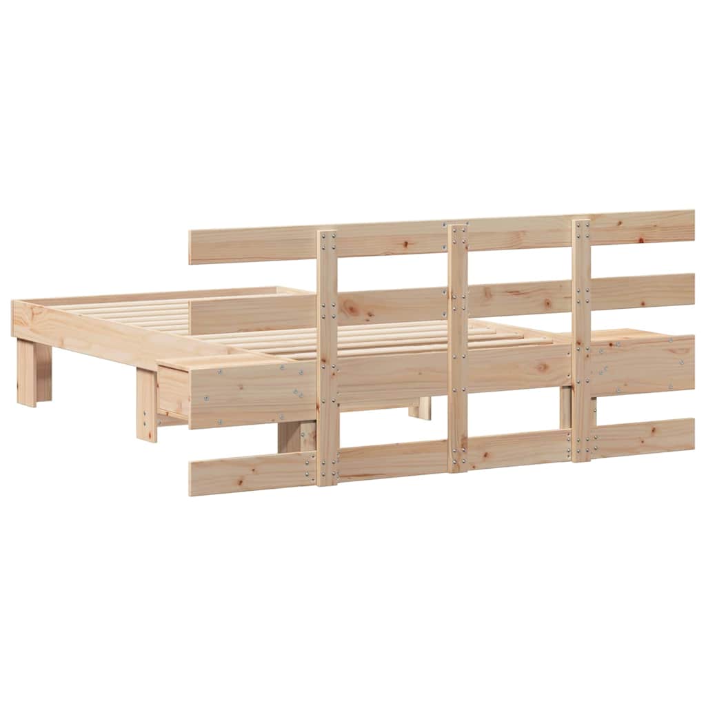 Sengestel Med Hovedgærde Brun 75 190 Cm Massivt Fyrretræ - Billede 8