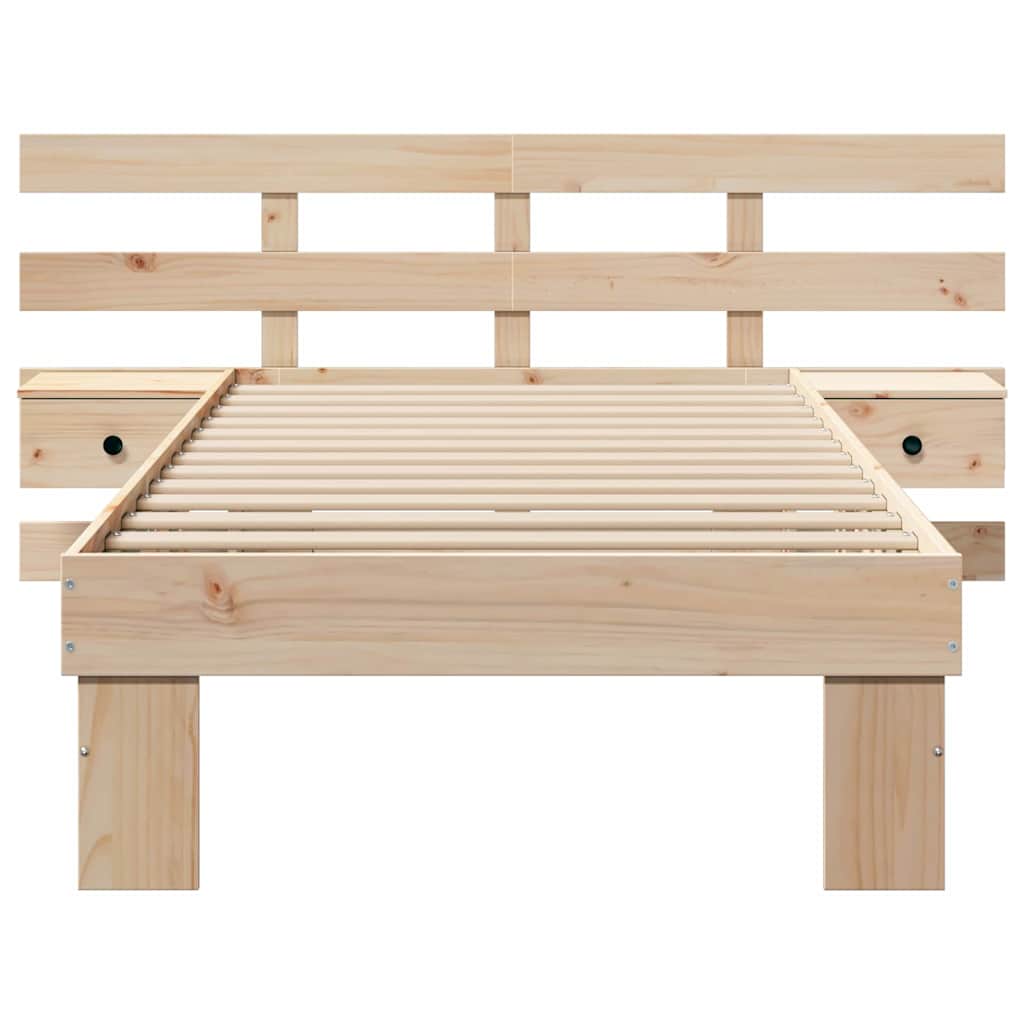 Sengestel Med Hovedgærde Brun 75 190 Cm Massivt Fyrretræ - Billede 6