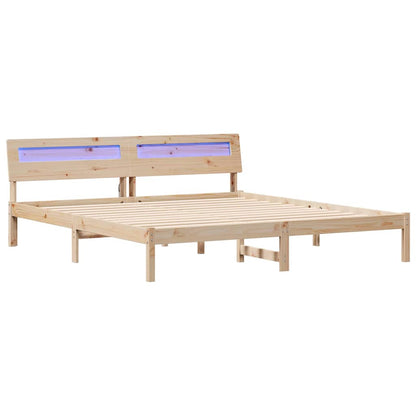 Sengestel Med Hovedgærde Brun 180 200 Cm Massivt Fyrretræ - Billede 2
