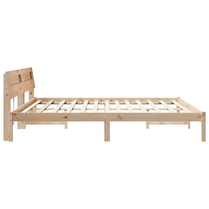 Sengestel Med Hovedgærde Brun 180 200 Cm Massivt Fyrretræ - Billede 6
