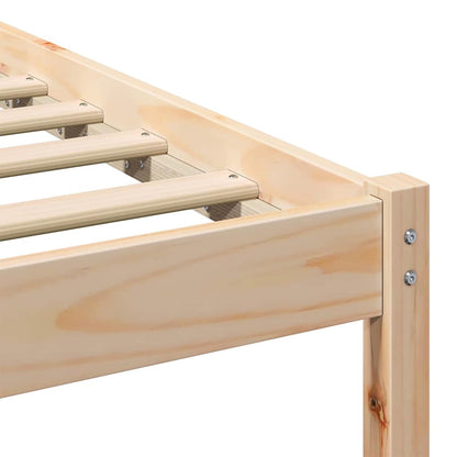 Sengestel Med Hovedgærde Brun 140 190 Cm Massivt Fyrretræ - Billede 8