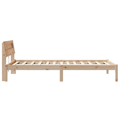 Sengestel Med Hovedgærde Brun 90 190 Cm Massivt Fyrretræ - Billede 6