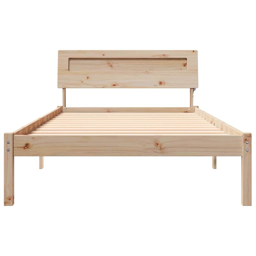 Sengestel Med Hovedgærde Brun 75 190 Cm Massivt Fyrretræ - Billede 5