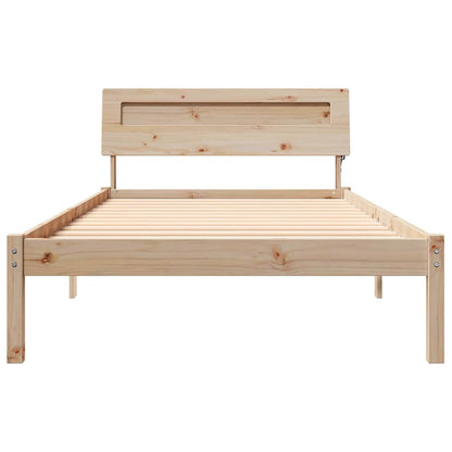 Sengestel Med Hovedgærde Brun 75 190 Cm Massivt Fyrretræ - Billede 5
