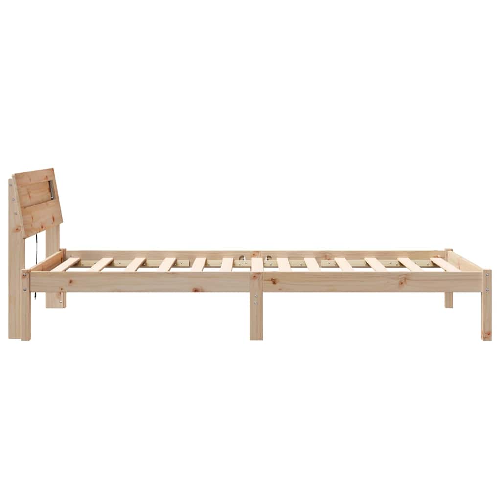 Sengestel Med Hovedgærde Brun 75 190 Cm Massivt Fyrretræ - Billede 6