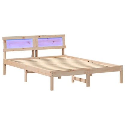 Sengestel Med Hovedgærde Brun 135 190 Cm Massivt Fyrretræ - Billede 2