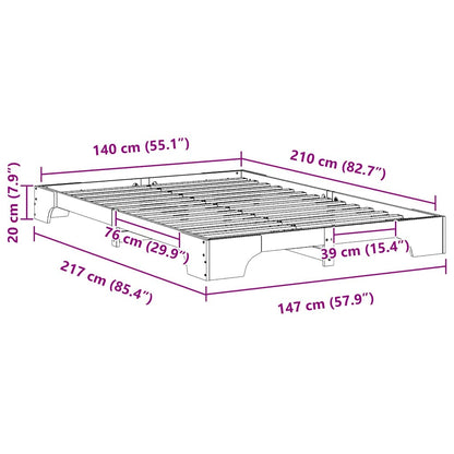 Gulv Seng Ramme Med Opbevaring Brun Træ - Billede 10