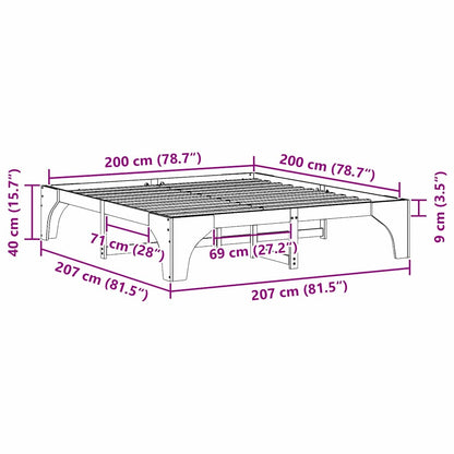 Gulv Seng Ramme Med Opbevaring Brun Massivt Fyrretræ - Billede 10
