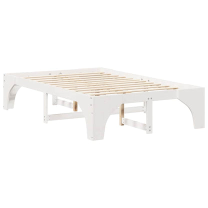 Gulv Seng Ramme Hvid Massivt Fyrretræ - Billede 8