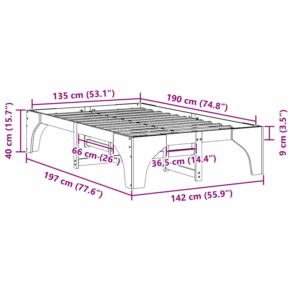 Gulv Seng Ramme Med Opbevaring Brun Konstruktionsfyr - Billede 10