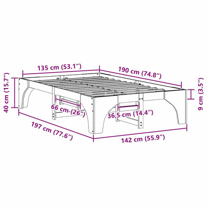 Gulv Seng Ramme Med Opbevaring Brun Konstruktionsfyr - Billede 10
