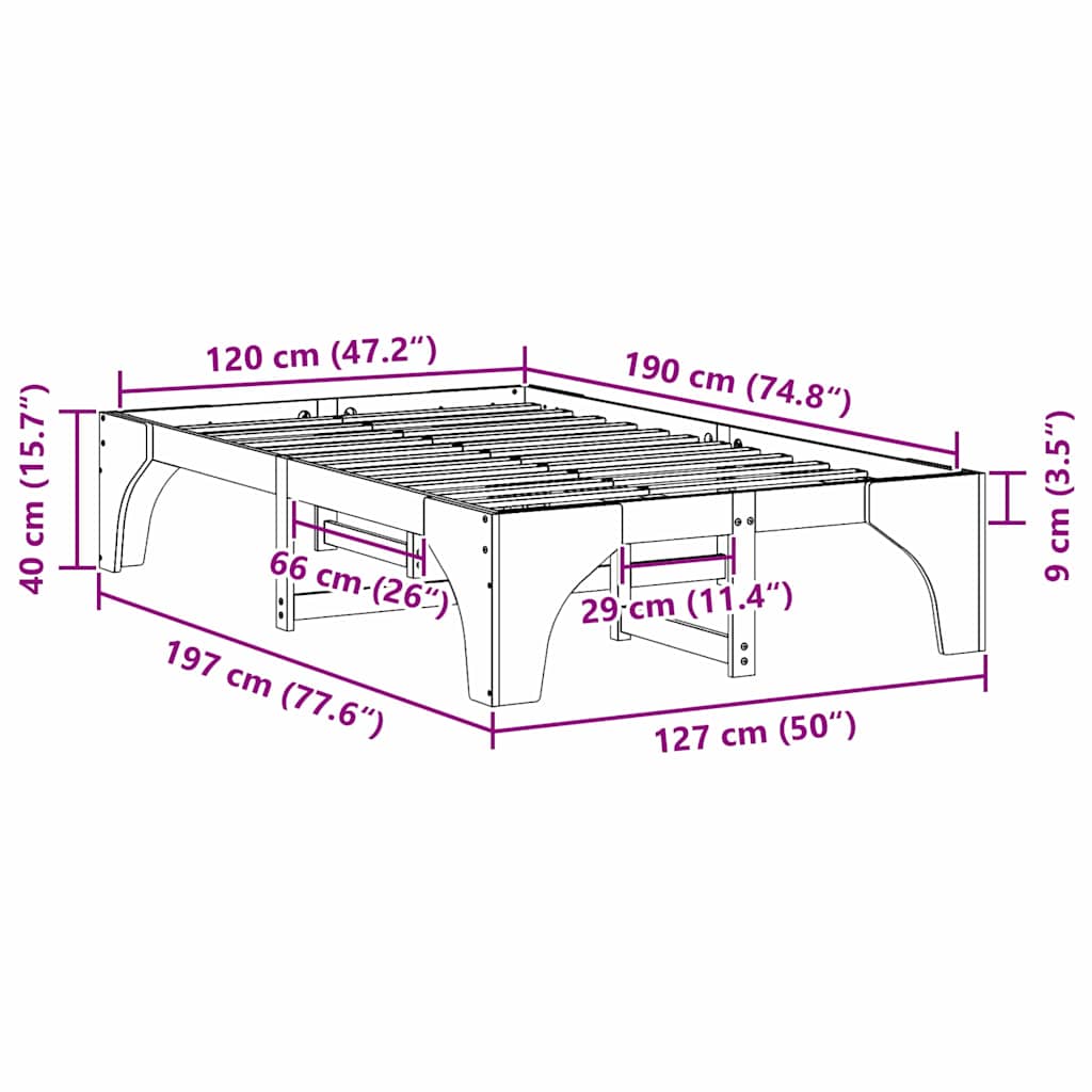 Gulv Seng Ramme Med Opbevaring Brun Konstruktionsfyr - Billede 10