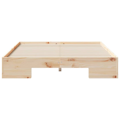 Gulv Seng Ramme Med Opbevaring Brun Massivt Fyrretræ - Billede 6