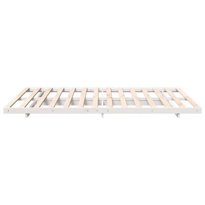 Gulv Seng Ramme Hvid 160 200 Cm Massivt Fyrretræ - Billede 7