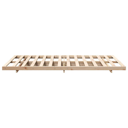 Gulv Seng Ramme Brun 140 190 Cm Massivt Fyrretræ - Billede 7